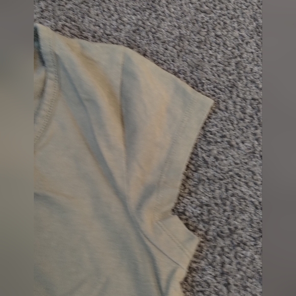 M.K.M Designs Olive green Short Sleeve Round Neck Ruffle Peplum Hem Shirt Top L - Picture 6 of 10